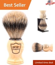 Premium Silvertip Badger Hair Brush and Stand - Prepare for Luxurious Shaves