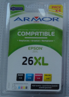 Armor 4er Pack Druckerpatrone Tintenpatrone kompatibel EPSON 26XL mehrfarbig