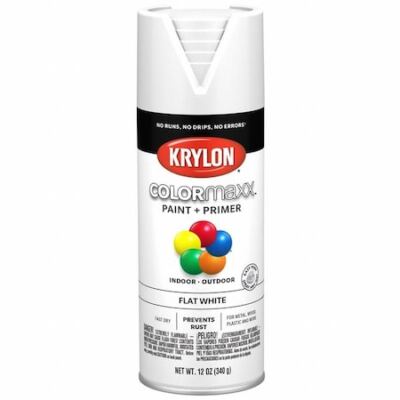 Colormaxx K05548007 Spray Paint,Flat,White,12 Oz