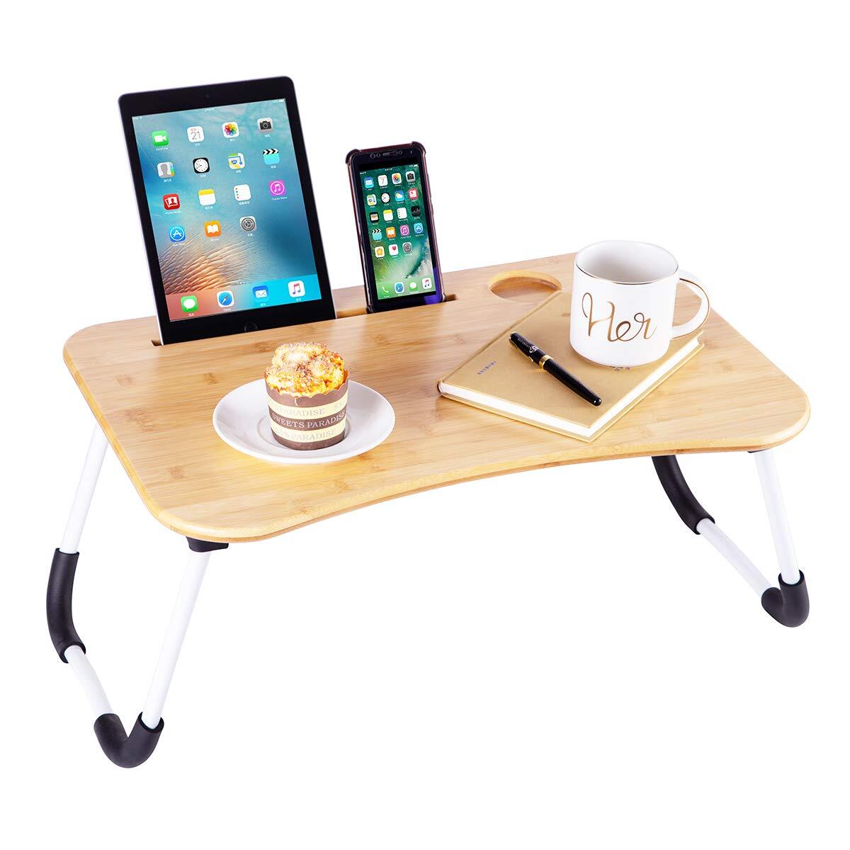 Multifunctional Foldable Lap Desk for Breakfast in Bed or Sofa Use  