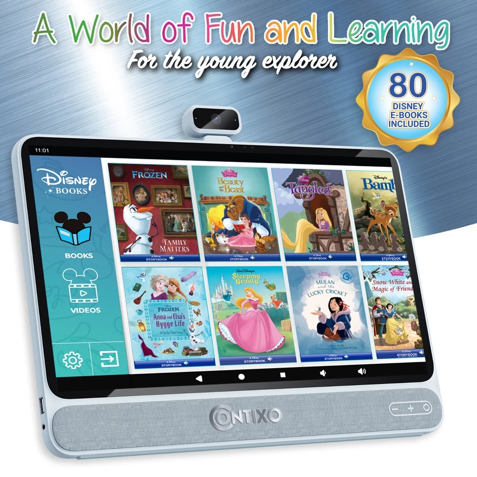 Contixo A3 15" Inch Pro Tablet Laptop Android w/ Disney eBooks Wi-Fi Dual Camera - Image 2 of 4