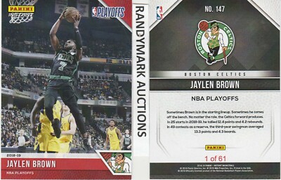 Jaylen Brown BOSTON CELTICS PANINI INSTANT 2018-19 NBA PLAYOFFS #147 x/61 SP!