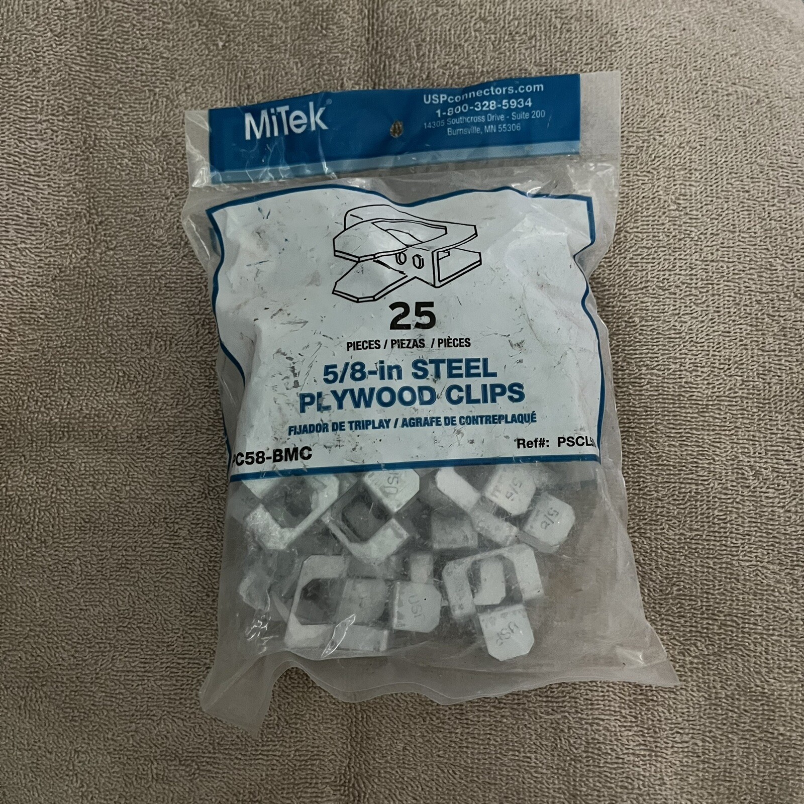 MiTek 5/8 in Steel Plywood Clips 25 Piece Bag eBay