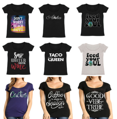 USA Made Womens Graphic Scoop Neck Short Sleeve Shirt