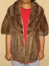 Stunning Grey Mink Fur Stole Wrap Poncho Jacket Size  10-12 Free Shipping