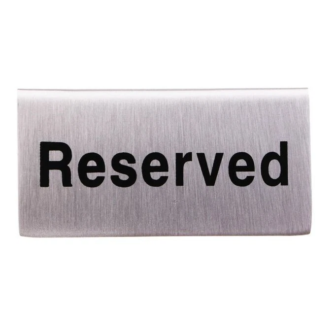 Reserved Table Sign 12*5cm(JS17) Stainless Steel Restaurant Tabletop Up to 10pcs - image 3 of 4