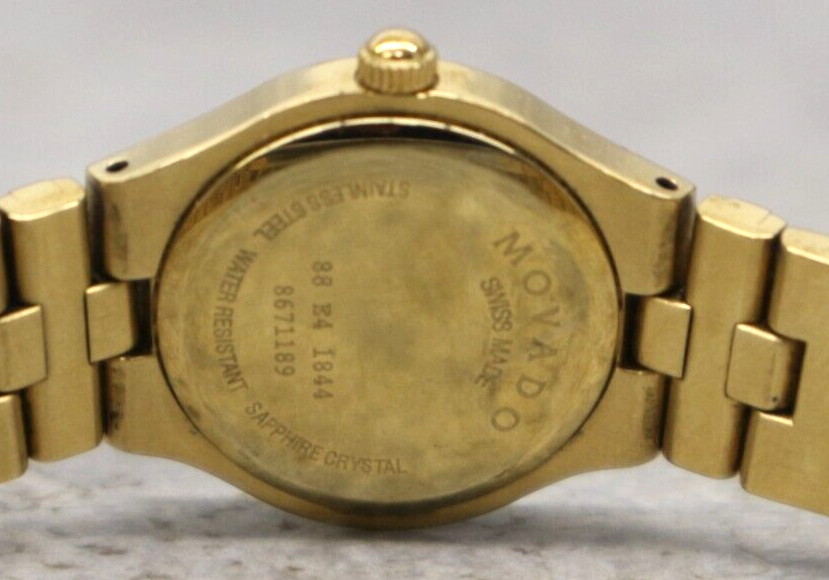 Movado Museum 88 E4 1844 Gold-Plated Women Wristwatch 6-1/4  display picture 3