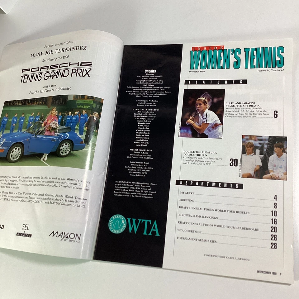 Women’s Tennis Magazine Vtg 1990 Monica Seles Signature Virginia Slims Rare VHTF - Image 4 of 4