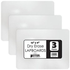3-Pack 9x12 inch Premium Dry Erase Boards Double Sided Lapboards Small