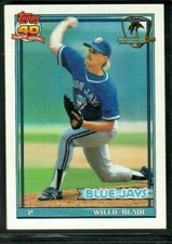 WILLIE BLAIR 1991 Topps Baseball DESERT SHIELD GOLD FOIL STAMP #191 BLUE JAYS