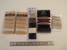 LOT-Natural Cotton Braiding Cord 5-Colors-DARICE HEMP METALLIC-JUTE CORD BONUS 