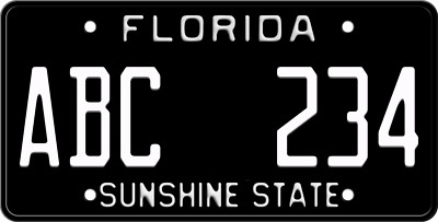 Custom Florida License Plate - Black Florida License Plate with White Text - 4