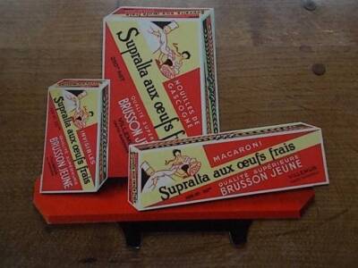 Vintage 40er Jahre französisches Werbeschild Brusson Jeune Eiernudeln Haute Garonne