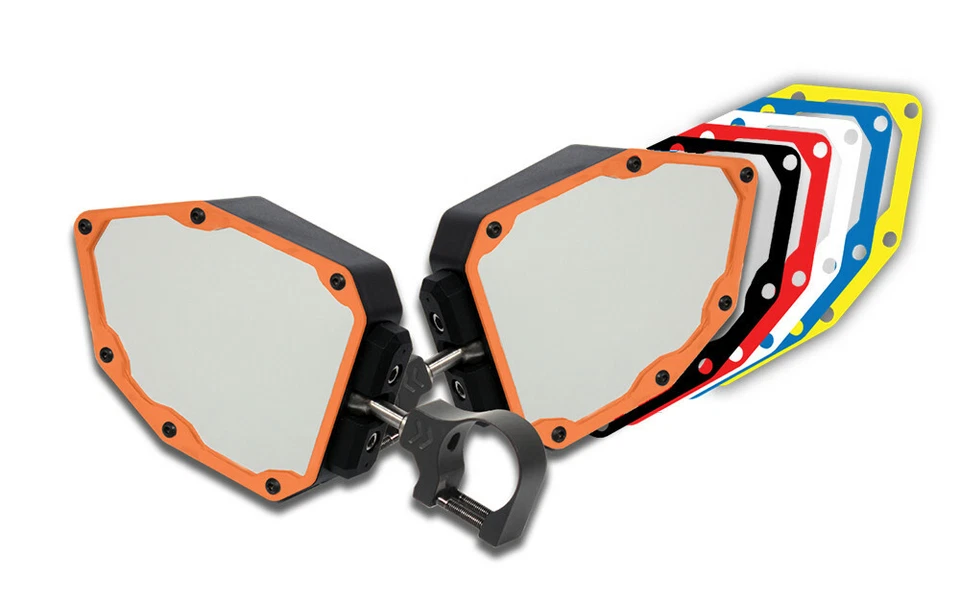 Juego de espejos retrovisores Pro Armor vista lateral negros 2" Polaris Can-Am universal Foto 2 de 2