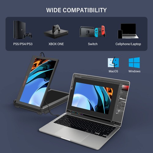 Dual Portable 1080P IPS Triple Monitor Screen Extender HDMI For 13-17.3" Laptops - Picture 6 of 22
