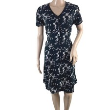 Vintage Sostanza Women's Floral Button Up Tie Back Prairie Dress Sz MP