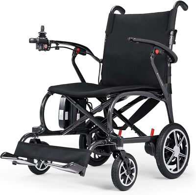 25.8lb Lightweight Carbon Fiber Electric Wheelchair All Terrain Airline 20'' Seat