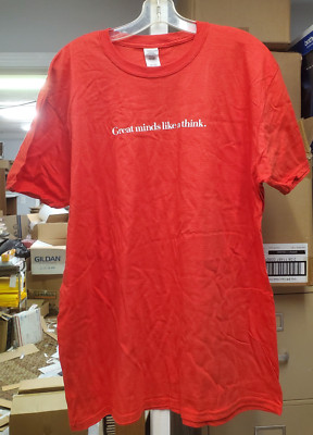 NEW The Economist GREAT MINDS LIKE A THINK Men's Red T-Shirt 100% Cotton Size XL