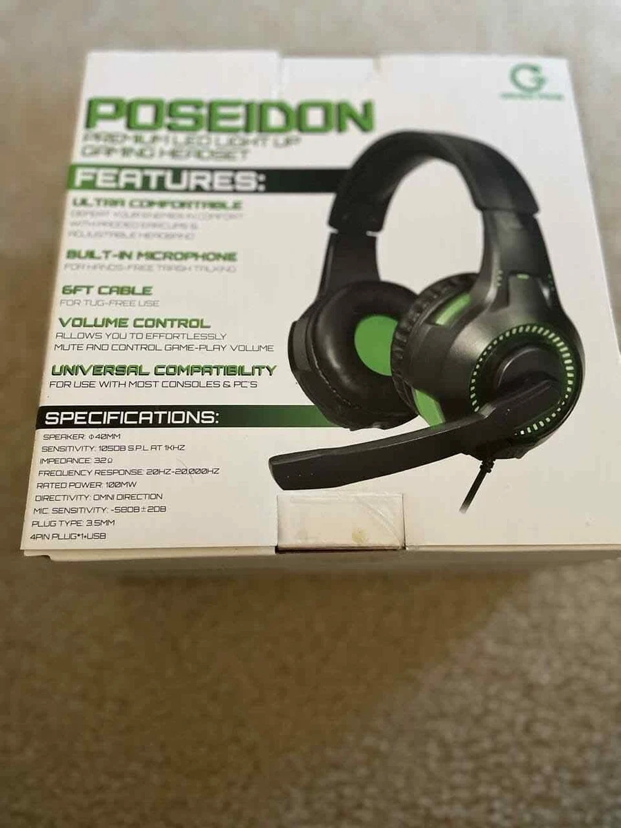 Poseidon Premium led light up Wired Gaming Headset compatible xbox