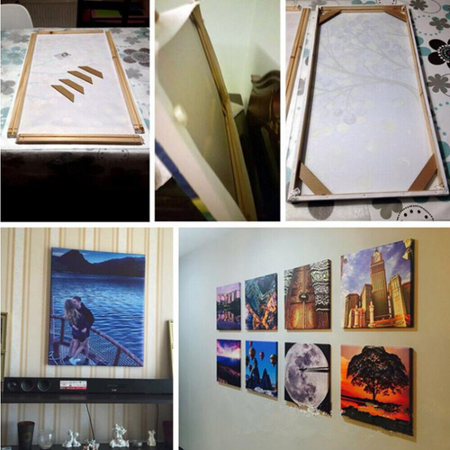 Thick Wood Canvas Frame Kit Stretcher Bars Double Sided Tape and Fasteners - Picture 8 of 18