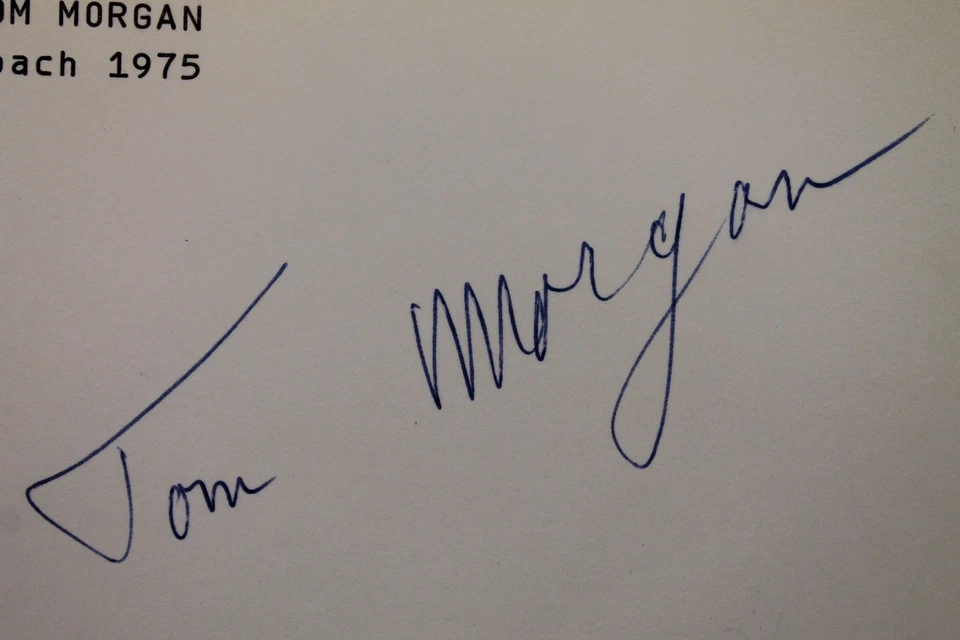 Tom Morgan Padres Coach 1975 (d.87) Autographed 3x5 Signed Index Card JSA 17D - Image 3 of 4