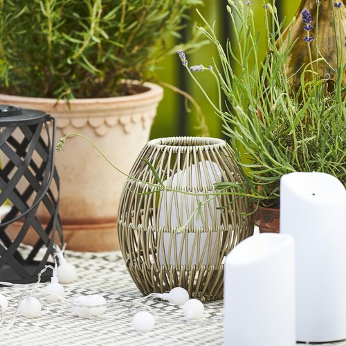 Star Trading Lampenschirm Linde, Rattan, Beige, E27, Außenbereich, 18 cm - Bild 4 von 5