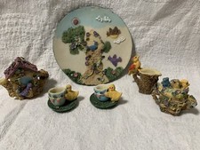 10 Piece Bird Nest Miniature Tea Set Bird House Chicks Teapot