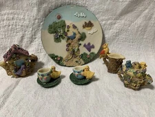 10 Piece Bird Nest Miniature Tea Set Bird House Chicks Teapot