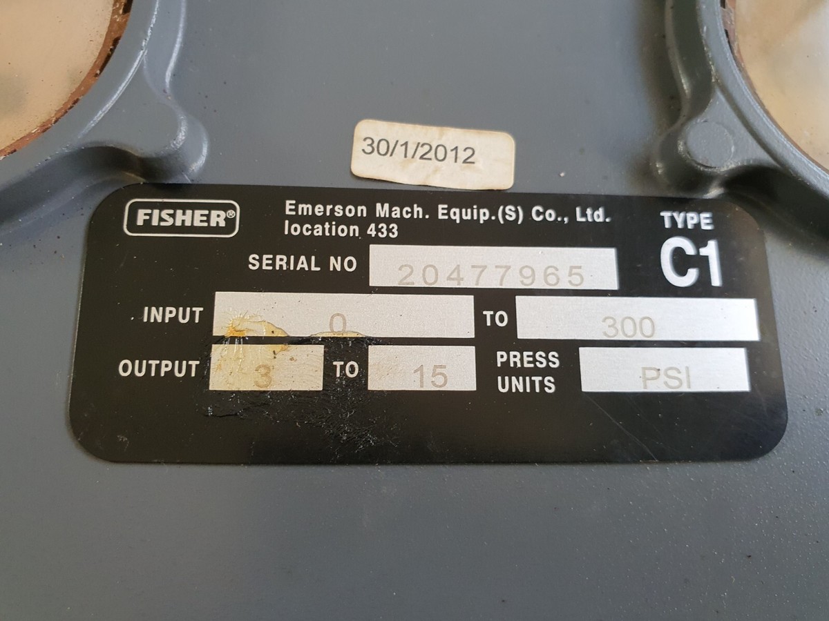 使用1回 FISCHER RC PRO 100 Fisher® Pneumatic Pressure Controllers – Flow Control Equipment