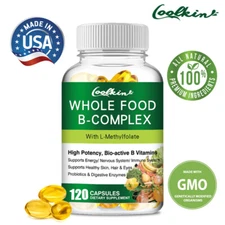 Whole Food B Complex - Probiotic, Enzyme, Vitamin B12 - Nervous System Health