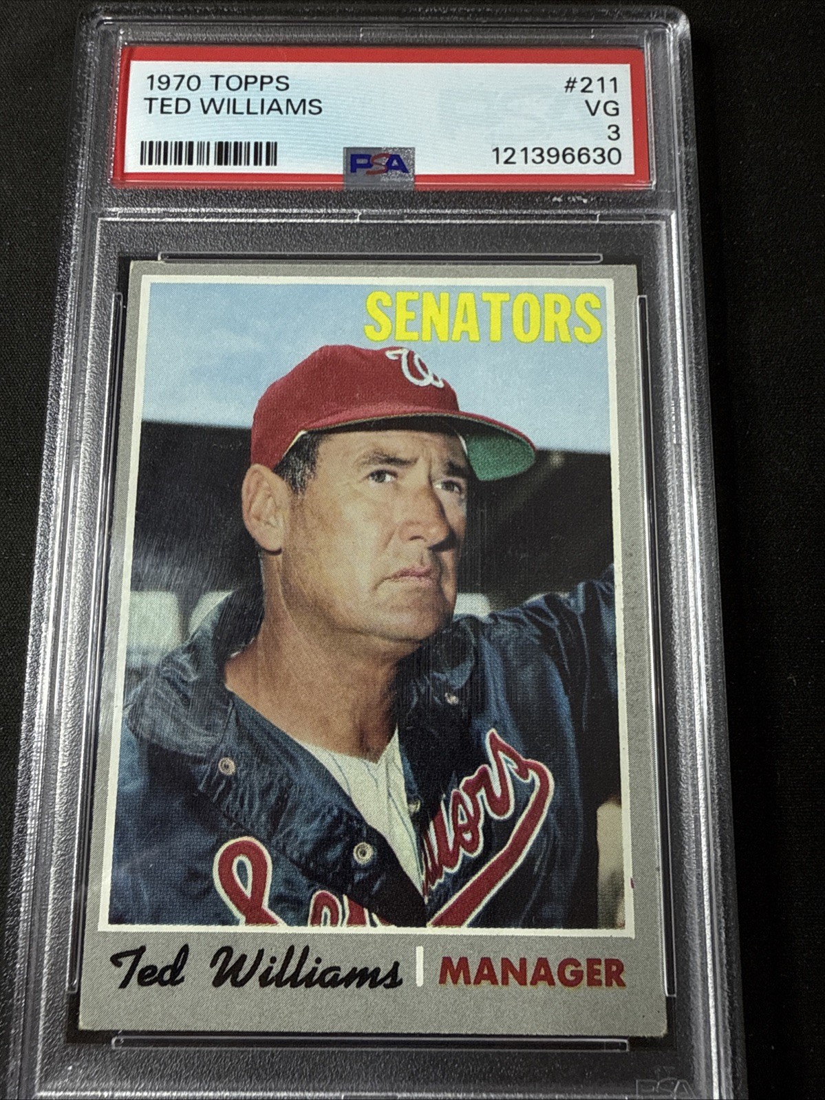 1970 Topps # 211 Ted Williams HOF Senators VG PSA 3