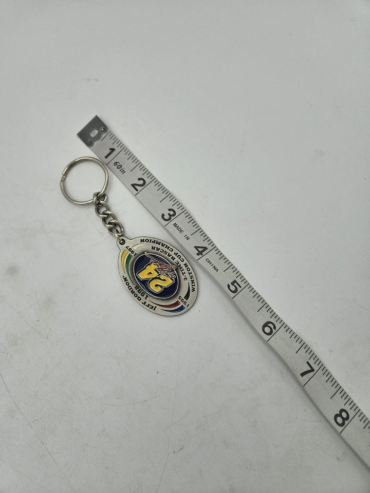 Jeff Gordon #24 Winston Cup Champion 1995 1997 1998 Pewter NASCAR Keychain - Image 3 of 3