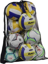 Heavy Duty Mesh Ball Bag, Drawstring Sport Equipment Storage Bag for