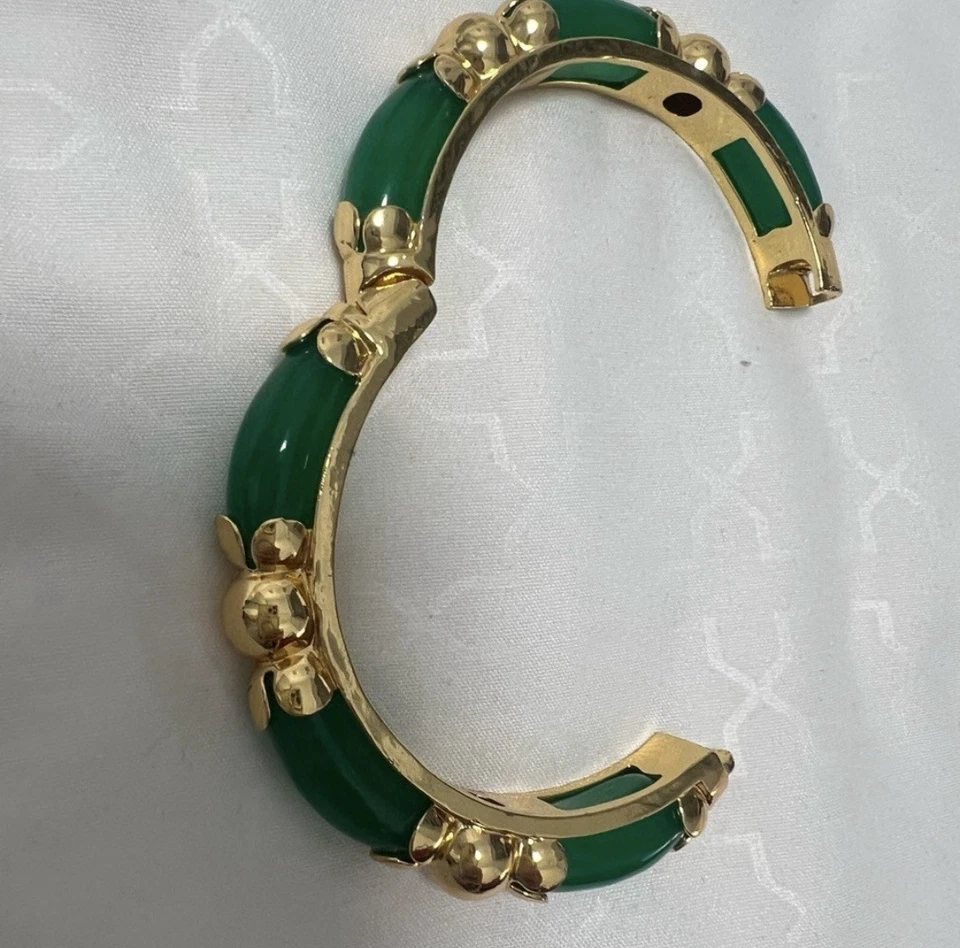 Brazalete brazalete jade y oro de 5 micras Foto 3 de 4