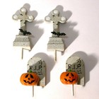 Halloween Pumpkin Jack O Lantern Tombstone Graveyard Cupcake Cake Toppers Spooky — photo 3