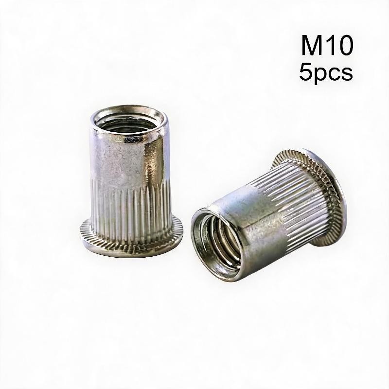 Flat Head Knurled Rivet Nuts Rust Proof 304 Stainless Steel Insert Nutsert Cap