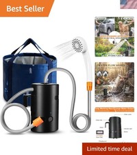 Portable Camping Shower, 4400mAh USB Rechargeable with 20L Collapsible Bucket