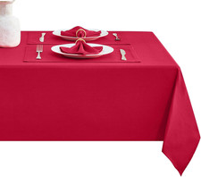 Rectangle Table Cloth Linen Farmhouse Stainproof Waterproof Washable Polyester O