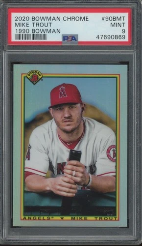 2020 Bowman Chrome 1990 Bowman Mike Trout Mint PSA 9