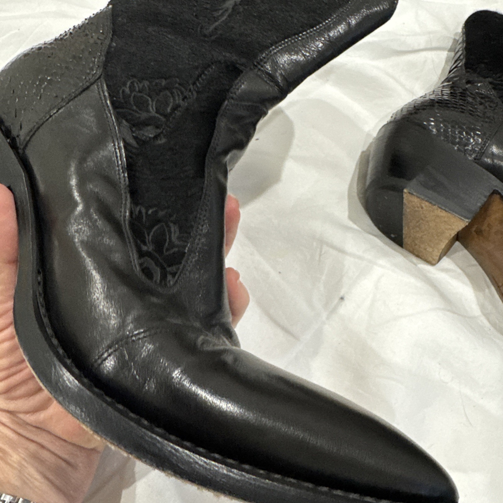 Stunning GIANNI BARBATO Black PYTHON CROC PONY an… - image 18