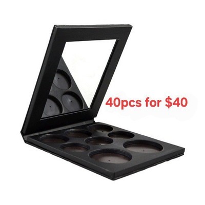 Empty Magnetic Palette#8  40pcs -2 Large Wells+6 Small Wells-With Mirror.