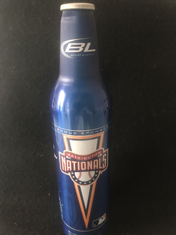 Vtg. 2009  MLB Washington Nationals 16oz Aluminum Budweiser Beer Bottle