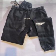 Fear of God Essentials Black Sweatpants Size M Reflective Logo Joggers FOG