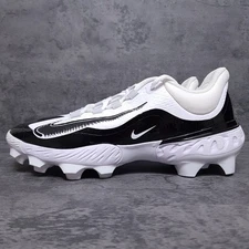 NIKE Alpha Huarache Elite 4 Low MCS Baseball Cleats Mens 12 White FD6255-101