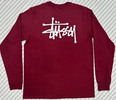 Stussy Basic Logo / Burgundy Mens Long Sleeve SIZE XS AND MD | eBay