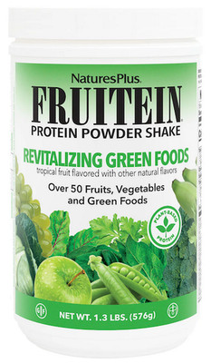 Natures Plus FRUITEIN Protein Powder Shake Revitalizing Green Foods 1.3 pounds