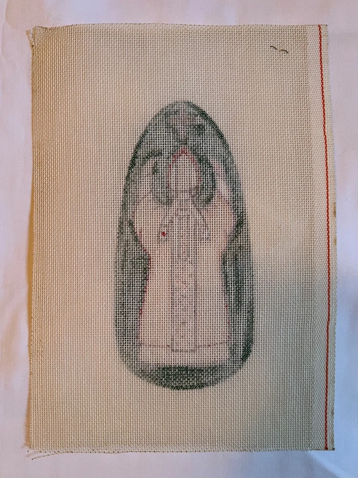 Handpainted Needlepoint Canvas: Catholic Clergy Christmas ornament new 15+ mesh - Image 3 of 3