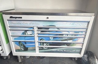 Snap On Tool Box 55” X 24” KRA Stainless Steel In White With Key