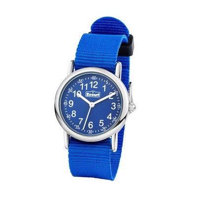 Scout Kinderuhr aus der Serie Start up blue mit Textilband und Dornschließe