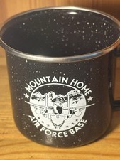 Mountain Home Air Force Base - Metal Enamel 3” Coffee Mug Cup - Logo - Speckled